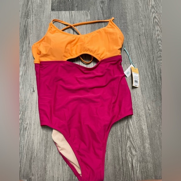 Kona Sol Other - Kona Sol Color Block Cut Out One Piece Swimsuit